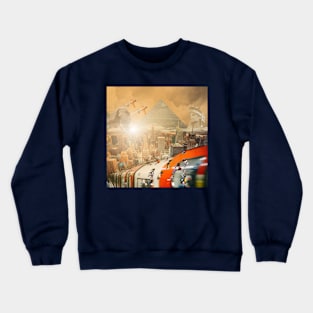 From Cairo to London & NYC: A Surreal Collage Crewneck Sweatshirt